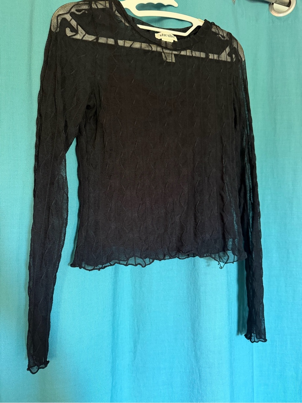 Lined sheer long sleeve.  Witchy goth whimsy festival